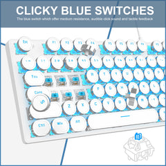 MageGee Full-size USB Gaming Keyboard with USB port, White